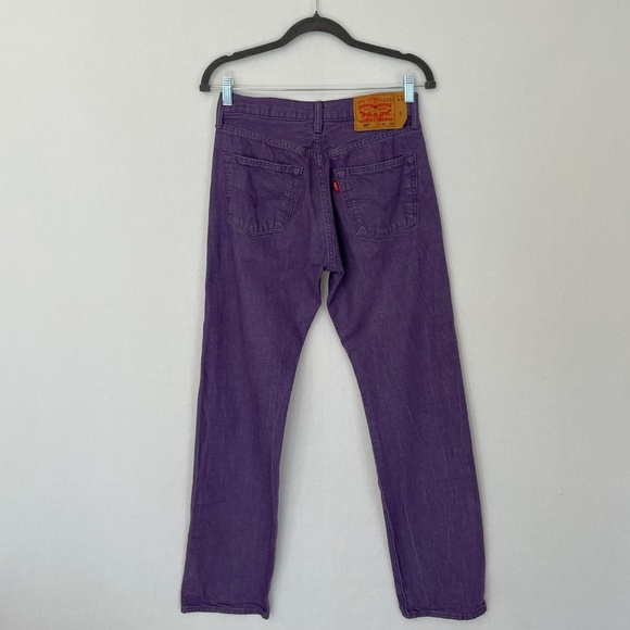 Levi’s 501’s Red Tag Purple 5 Pocket Jeans Button Fly 29x30 Altered - Picture 4 of 11